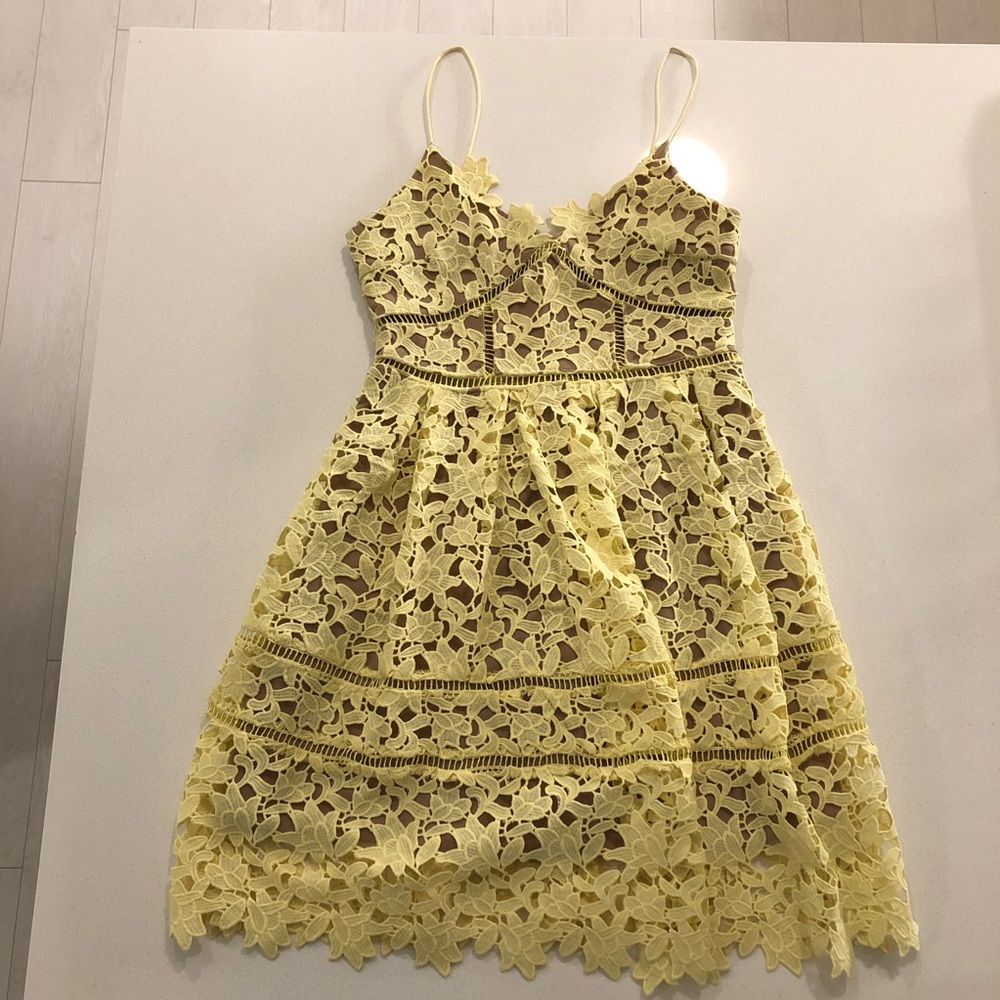L’Atiste Yellow Floral Crochet Dress Size S 🌟 - Picture 2 of 7